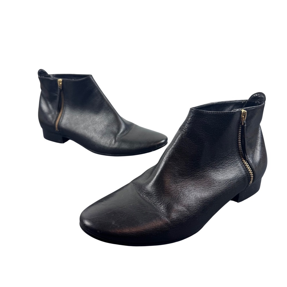Cole Haan Ankle Boot Women 10B Black Leather Grand.OS Side Zip‎ D42454